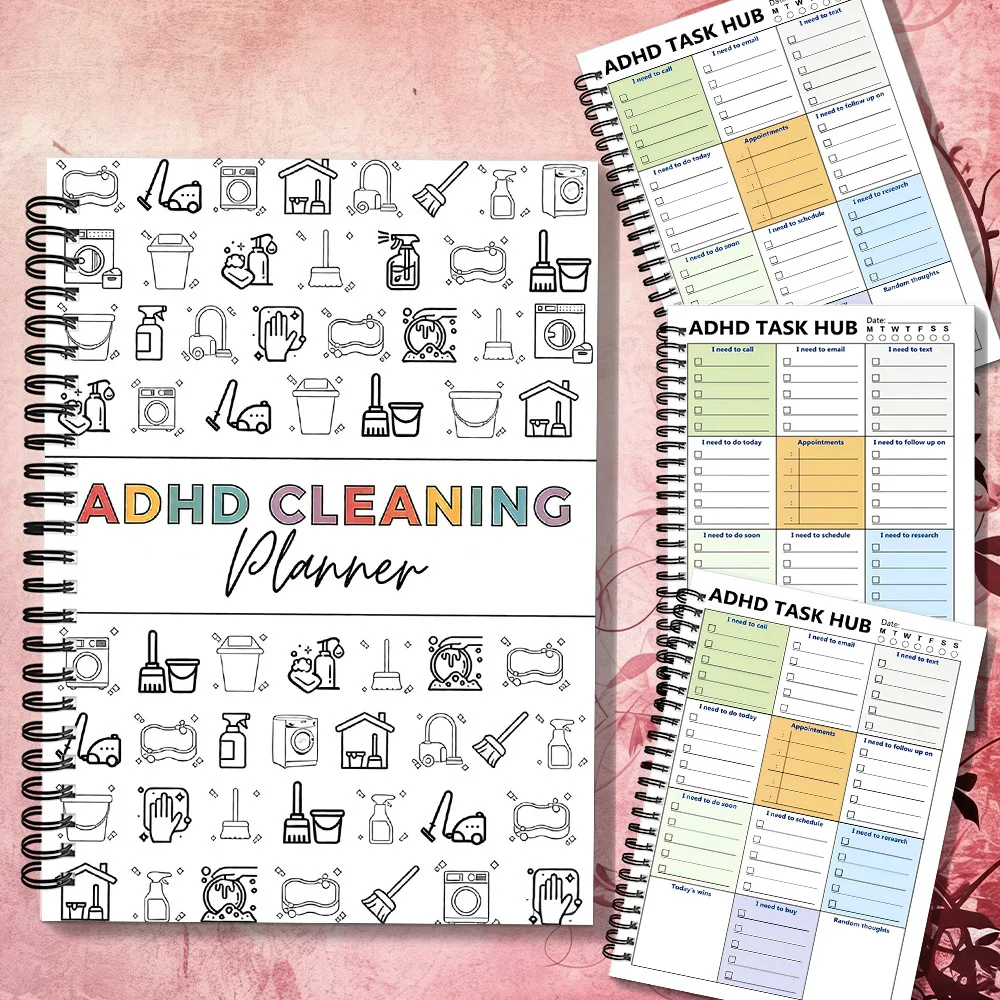 Visual Household Cleaning Schedule Notebook Spiral Bound Daily Chore Organizer Planner Household Task Arrangement Journal