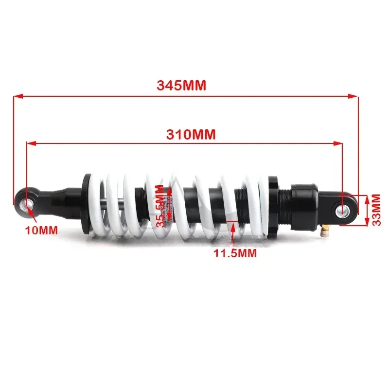 Motorcycle Accessory: 310mm Long Adjustable Damping Rear Shock Absorber for China Motocross, Dirt Bike & Scooter