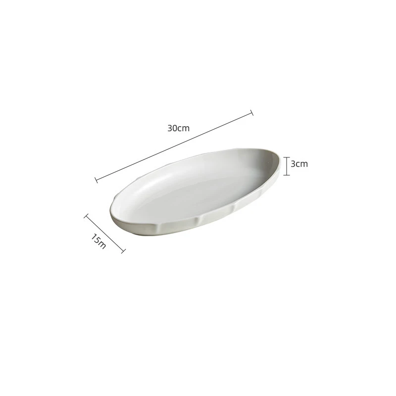 Steamed Fish Plate Japanese Large Ceramic Dish Baking BBQ Disc Western Pizza Steak Pasta Tray Dessert Cake Snack Platter