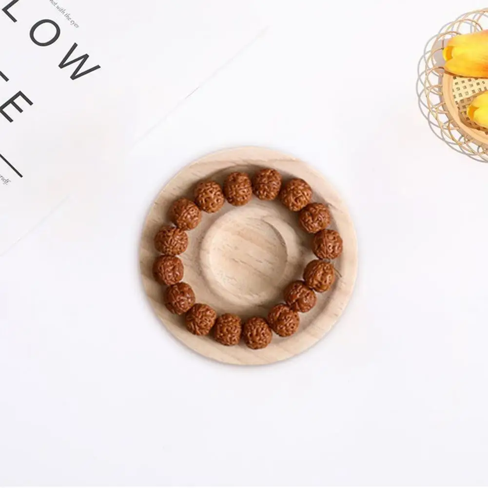 Ring Display Plate Wooden Jewelry Display Plate for Rings Bracelets Smooth Edge Serving Tray for Pendant Bangle for Jewelry