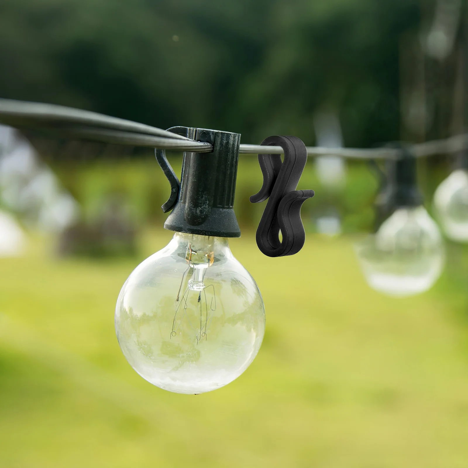 50 قطعة خطافات مزراب بلاستيكية مقاومة لتسرب الماء على شكل حرف S مشابك معلقة لأضواء عيد الميلاد في الهواء الطلق لتزيين العطلة شماعات إضاءة #2