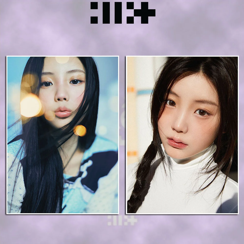 Kpop Illit Super real ME 2ชิ้นโปสเตอร์ HD yunah minju Moka dinding kamar tidur กาวในตัวสติกเกอร์ตกแต่งภาพวาดแฟนของขวัญ