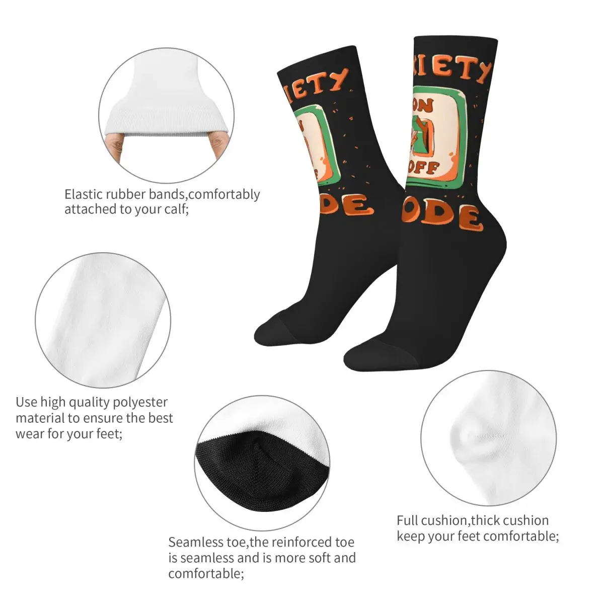 Inside Out Socks Autumn Anxiety Mode Stockings Funny Couple Soft Socks Graphic Outdoor Anti-Slip Socks