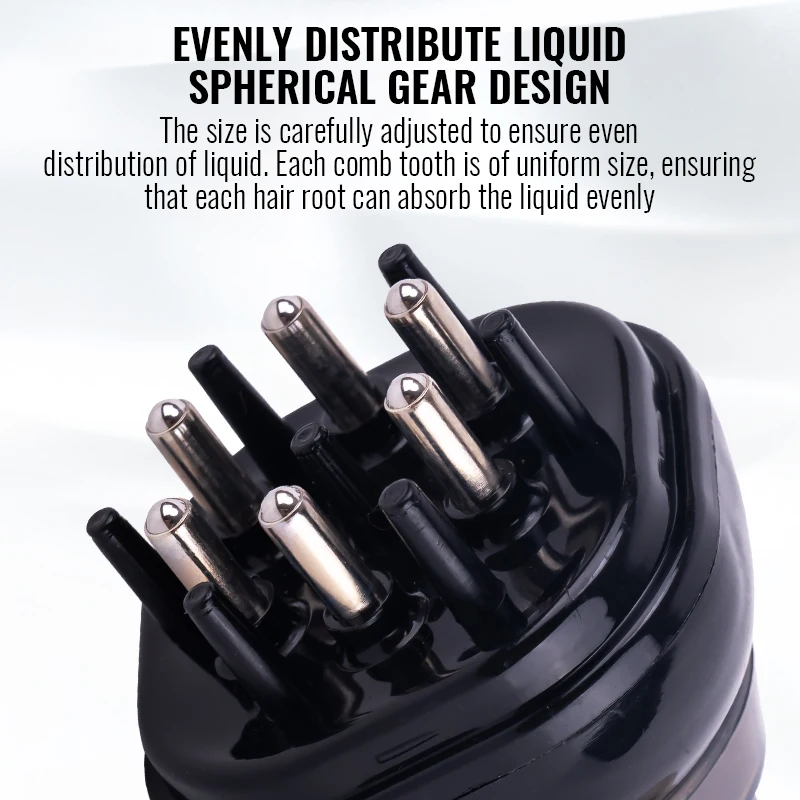 مشط سائل لأداة توزيع فروة الرأس لنمو الشعر، زيت مصل يغذي جذور الشعر الصغيرة المحمولة، مشط تدليك الطب، مدلك رأس الشعر #4