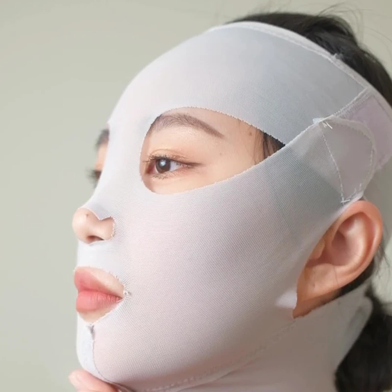 New 3D Reusable Breathable Beauty Women Anti Wrinkle Slimming Bandage V Shaper Full Face Lift Sleeping Mask view 4