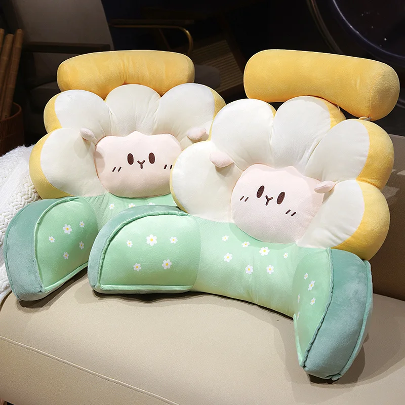 Decorative Pillow Flower Sheep Soft Support Cushion for Sofa Bed Reading Corner Home Decor Gift for Home Decor for Desk Display