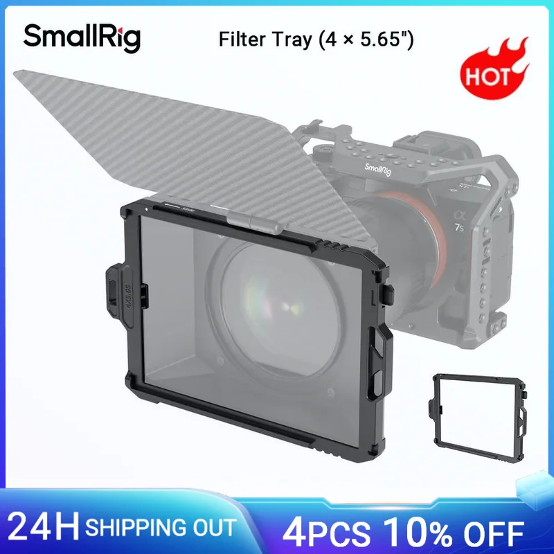 Taca filtra SmallRig (4 × 5,65 cala) do małego pudełka SmallRig Mini Matte Box, kompatybilna z filtrami wtykowymi 4 x 5,65 cala o grubości 4 mm i