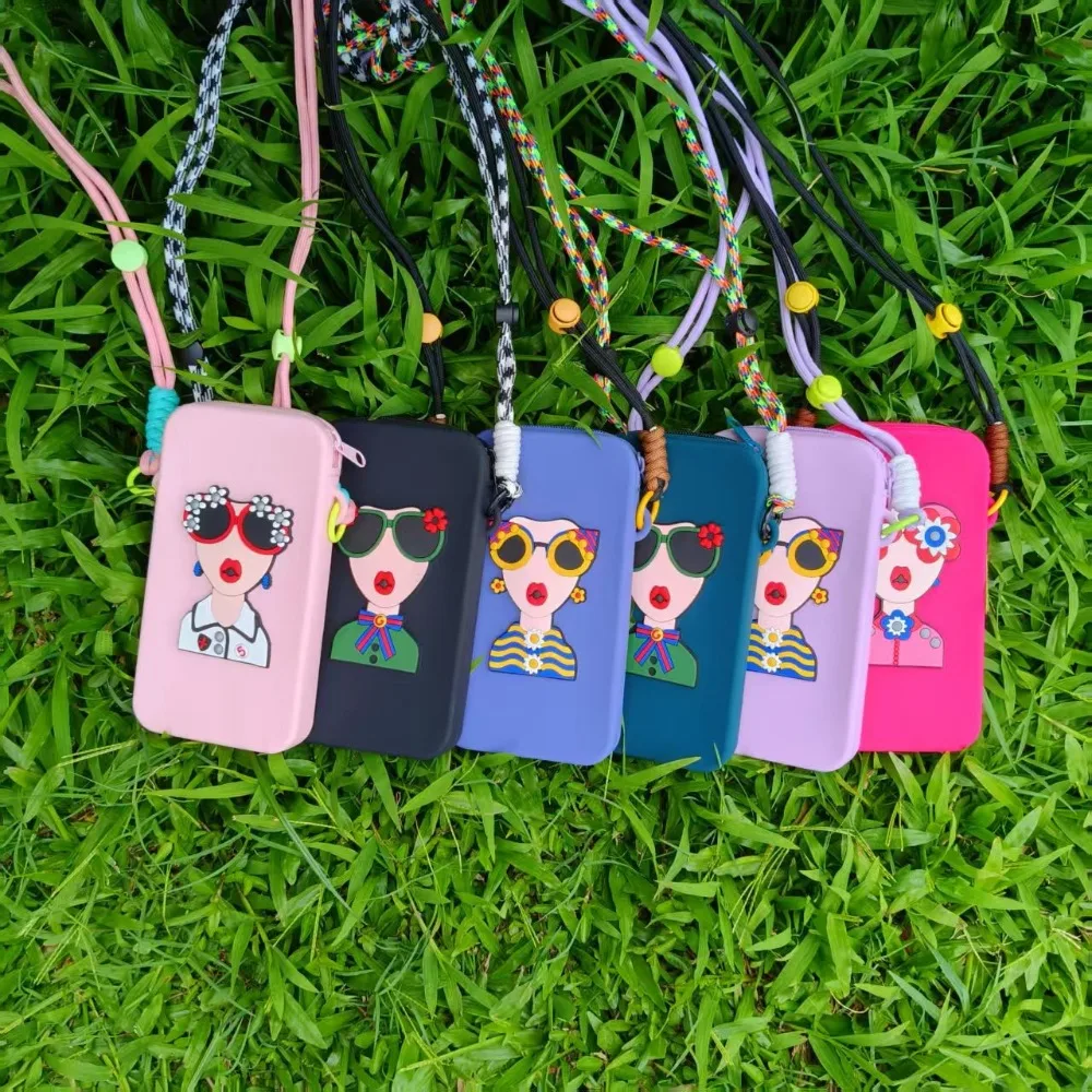 

Fashion Silicone Mobile Phone Bag Multifunction Large Capacity Phone Crossbody Bag Waterproof Hanging Neck Phone Bag