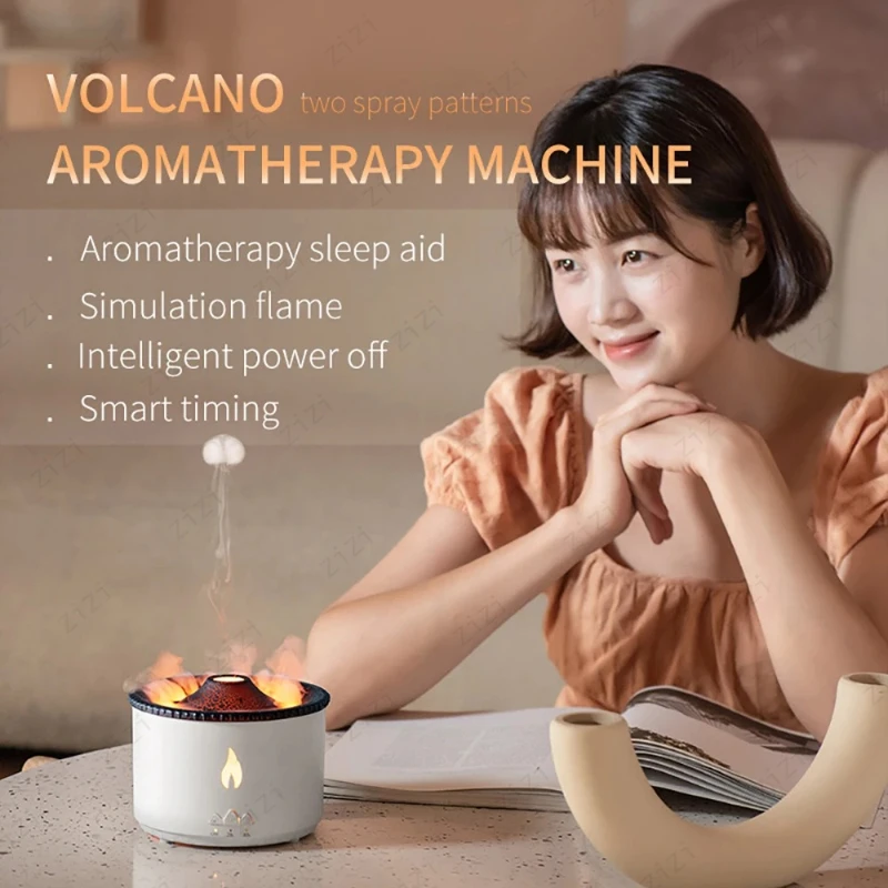 Silent Volcano Aromatherapy Machine Home Ultrasonic Atmosphere Night Light Humidification Aromatherapy Machine