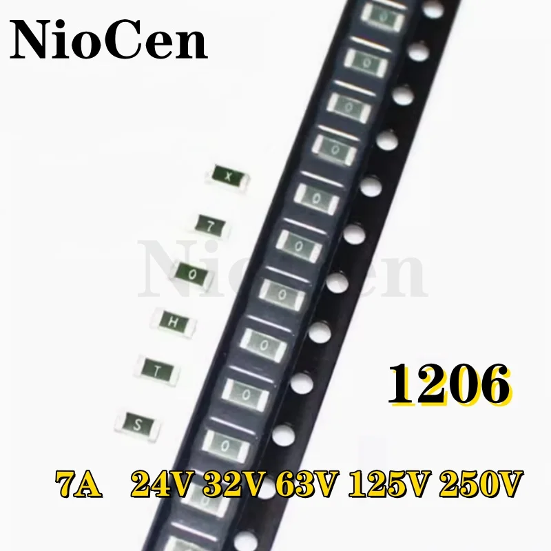 (10 buah) 1206 7A 24V 32V 63V 125V 250V Chip ditiup tabung Sekring sekali pakai