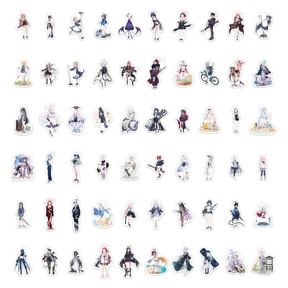 10/60PCS Blauw Archief Spel Stickers Leuke Kawaii Decals Voor Kinderen Speelgoed Telefoon Gitaar Bagage Plakboek Computer PlayStation Stickers