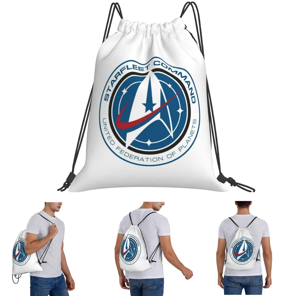 

Star Treks Science Fiction TV Series Backpacks Portable Drawstring Bags Shoes Bag Book Bags for Man Woman Students