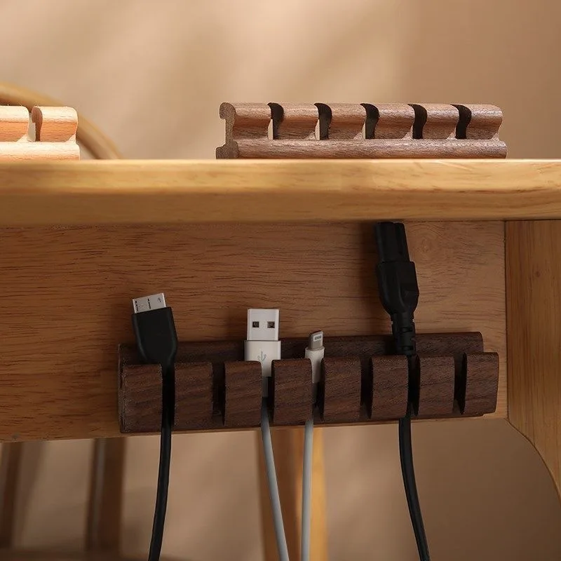 

Органайзер для кабелей из массива бука: прозрачное настольное хранилище для зарядных кабелей и адаптеров с разделителями