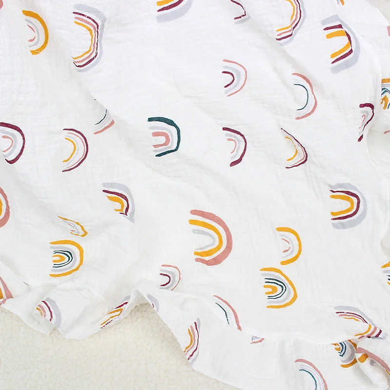 70*90 سنتيمتر القطن الطفل بطانية كشكش مطبوعة عربة طفل البطانيات لينة لحاف قماط بطانية الشاش الرضع الفراش البنود #5