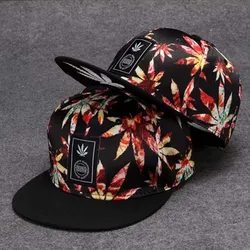 Unisex Fashion Maple leaf Printing Baseball Cap Snapback Cowboy Hat Men Adjustable Summer Couple Hip Hop Hats