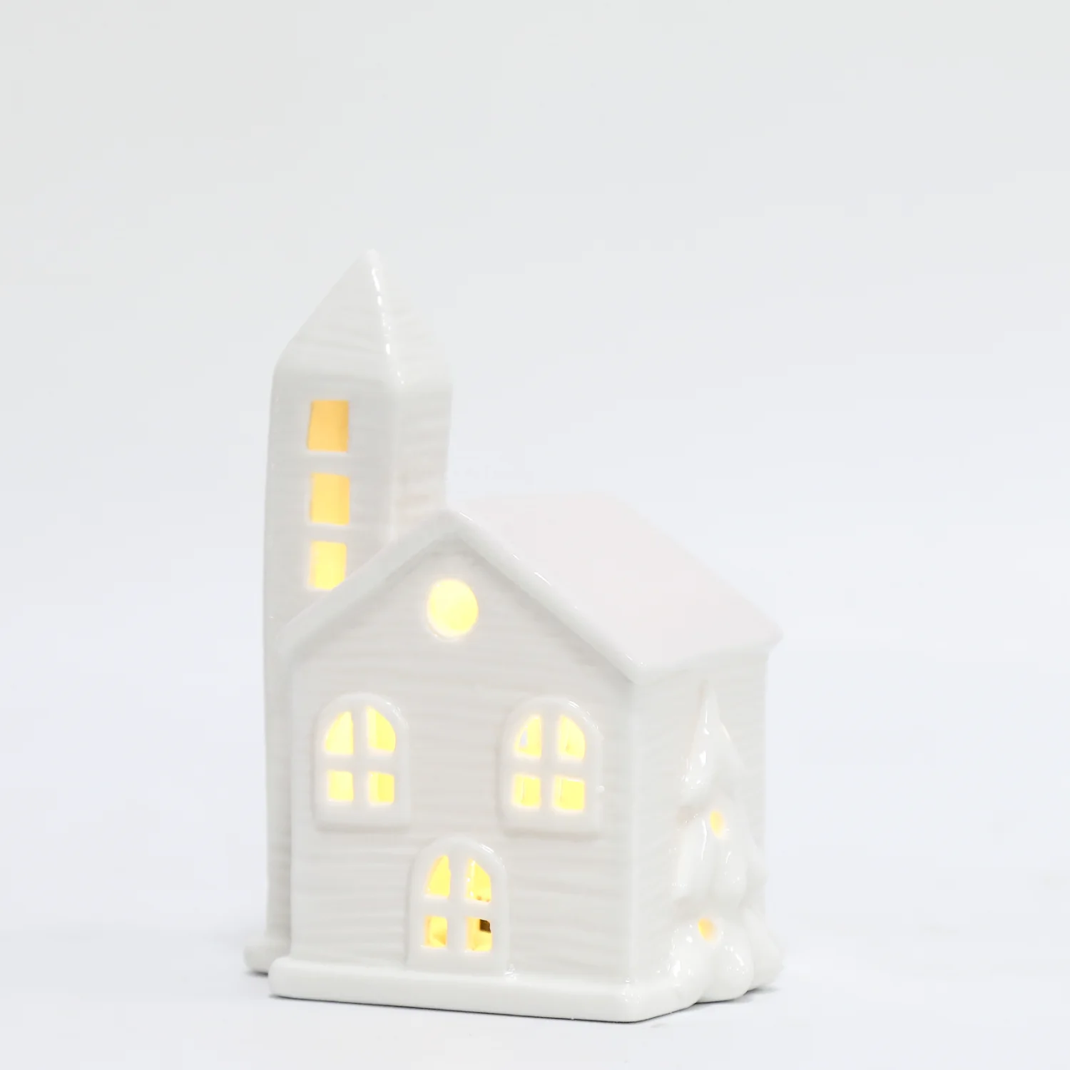 Selling christmas decoration Christmas ceramics craft vilage house with LED For Christmas  decoration