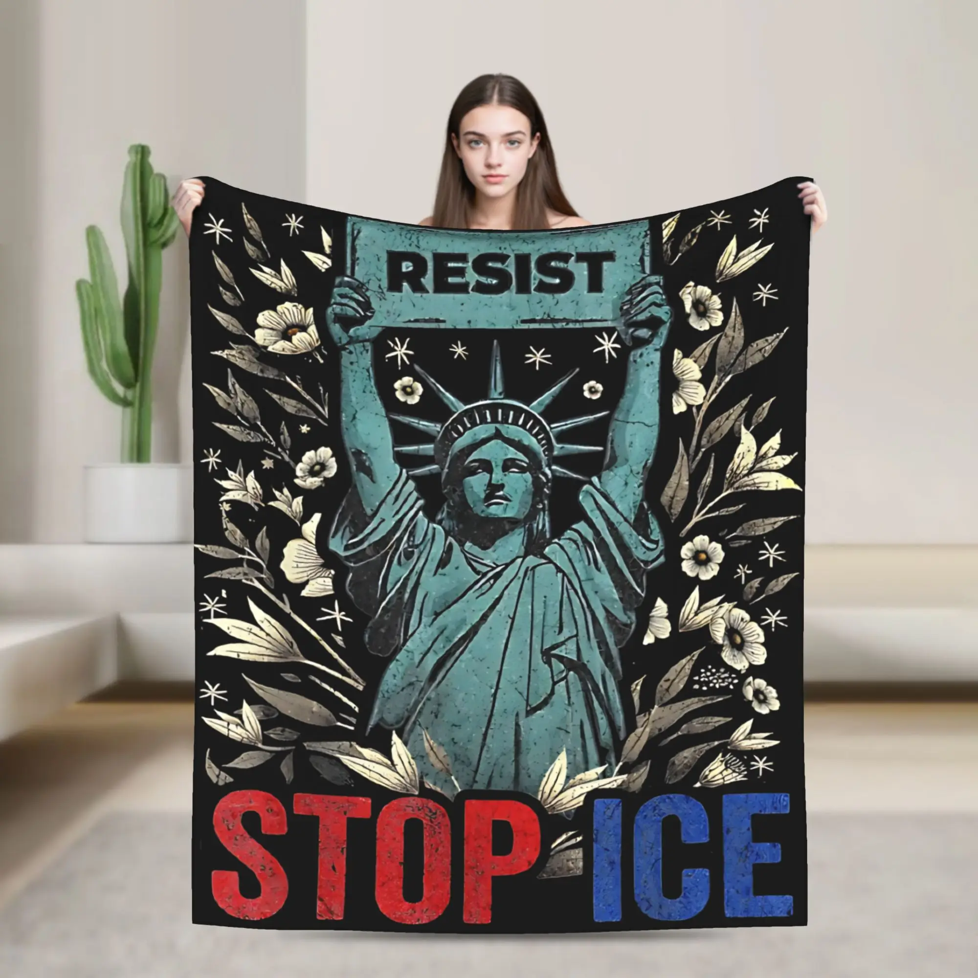 Melt ICE, Pro Immigration, Abolish ICE  Blanket Multi-size Super Soft and Warm  Throw Blankets for Sofa Couch and Bed