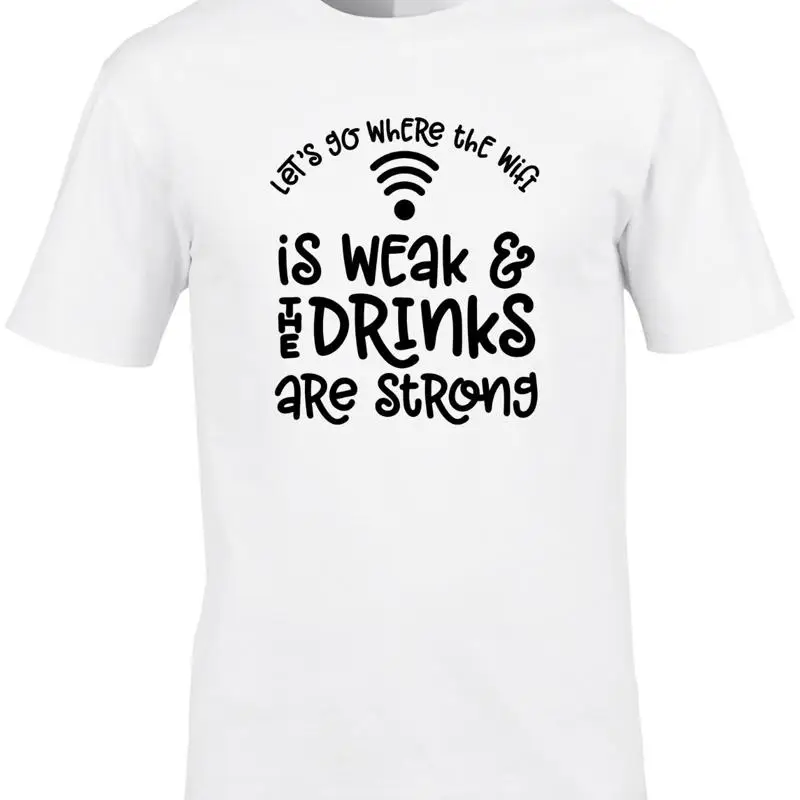 

Wifi Is Weak Camping Men'S T Shirt Funny Outdoors Drinking Summer Holiday Site