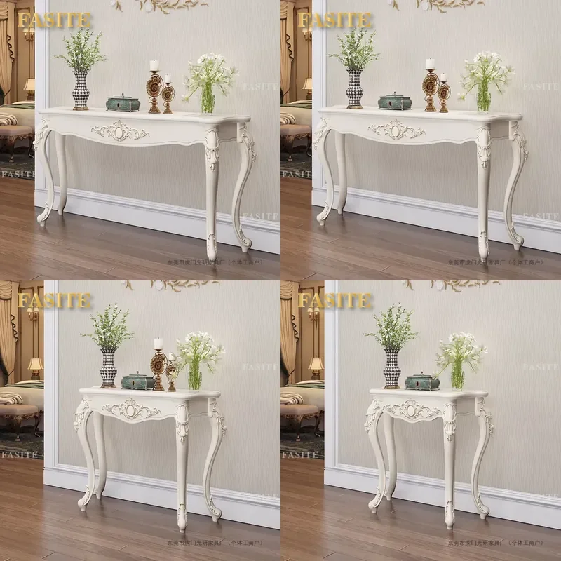 For European Style Entrance Table Semi Round Wall Console Cabinet Light Luxury Simple Design Fashion Telephone Table for