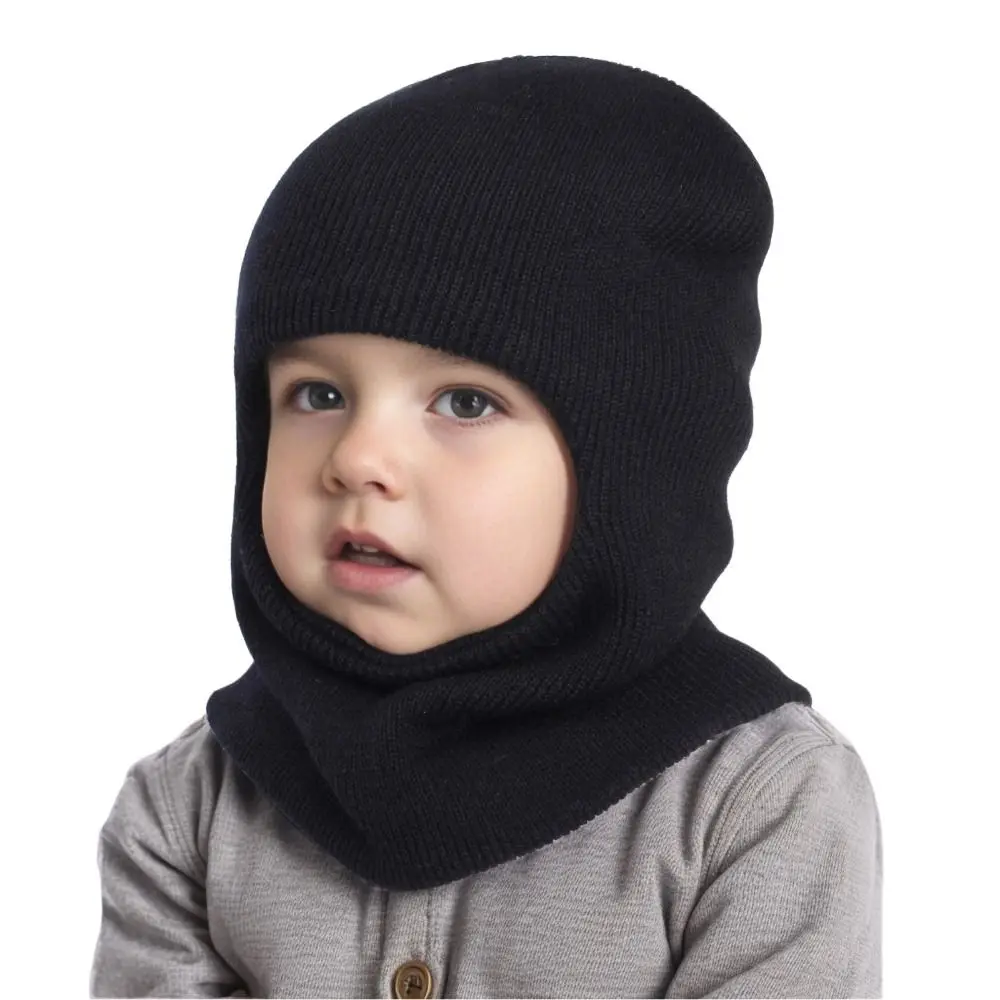 Keep Warm Hat Scarf One-Piece Baby Knitted Hat Knitted Windproof Collar Children Beanie Neck Protection Baby Cap Outdoor