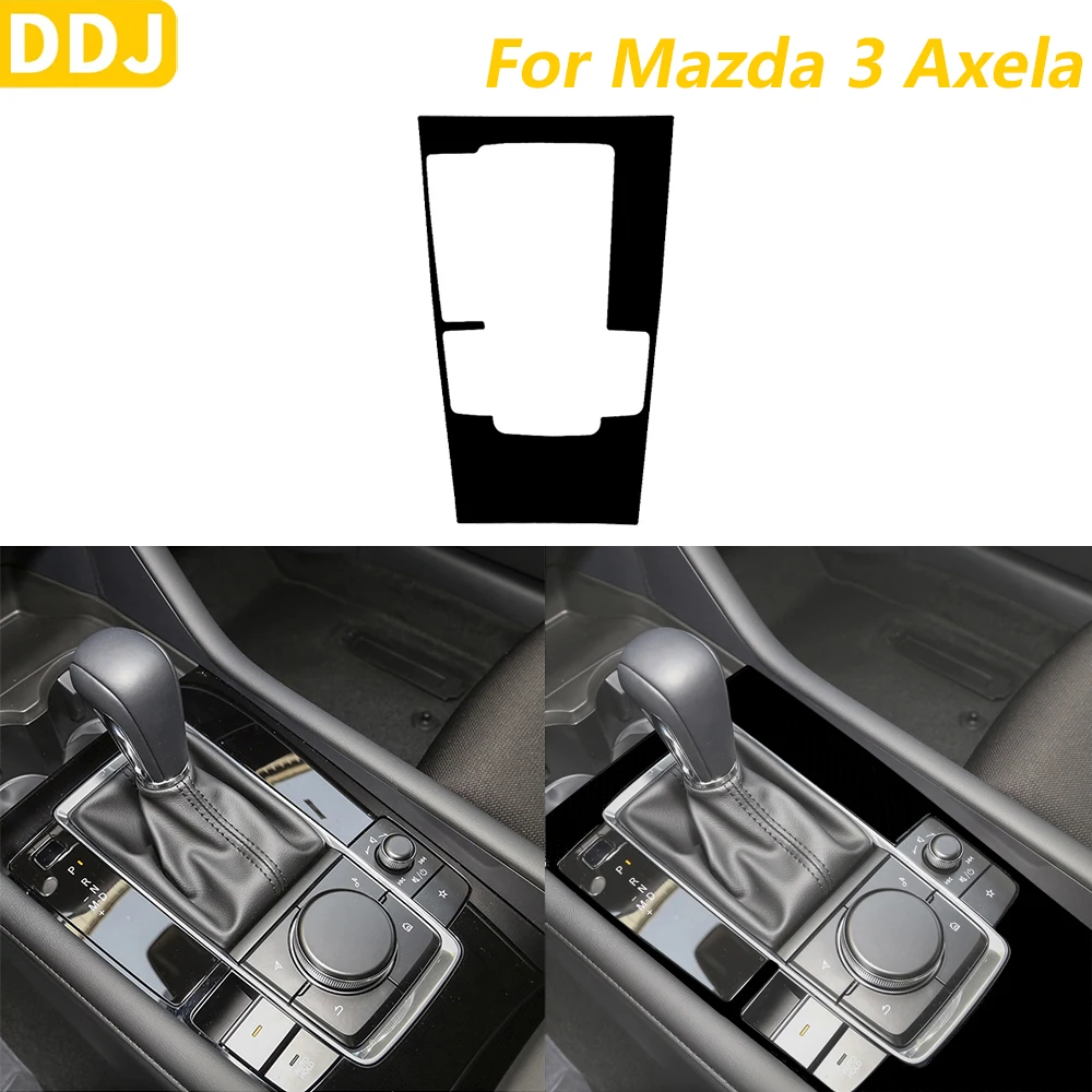 For Mazda 3 Axela 2019-2026 Piano Black Central Control Gear Shift Frame Panel Cover Trim Car Accessories Decoration Sticker