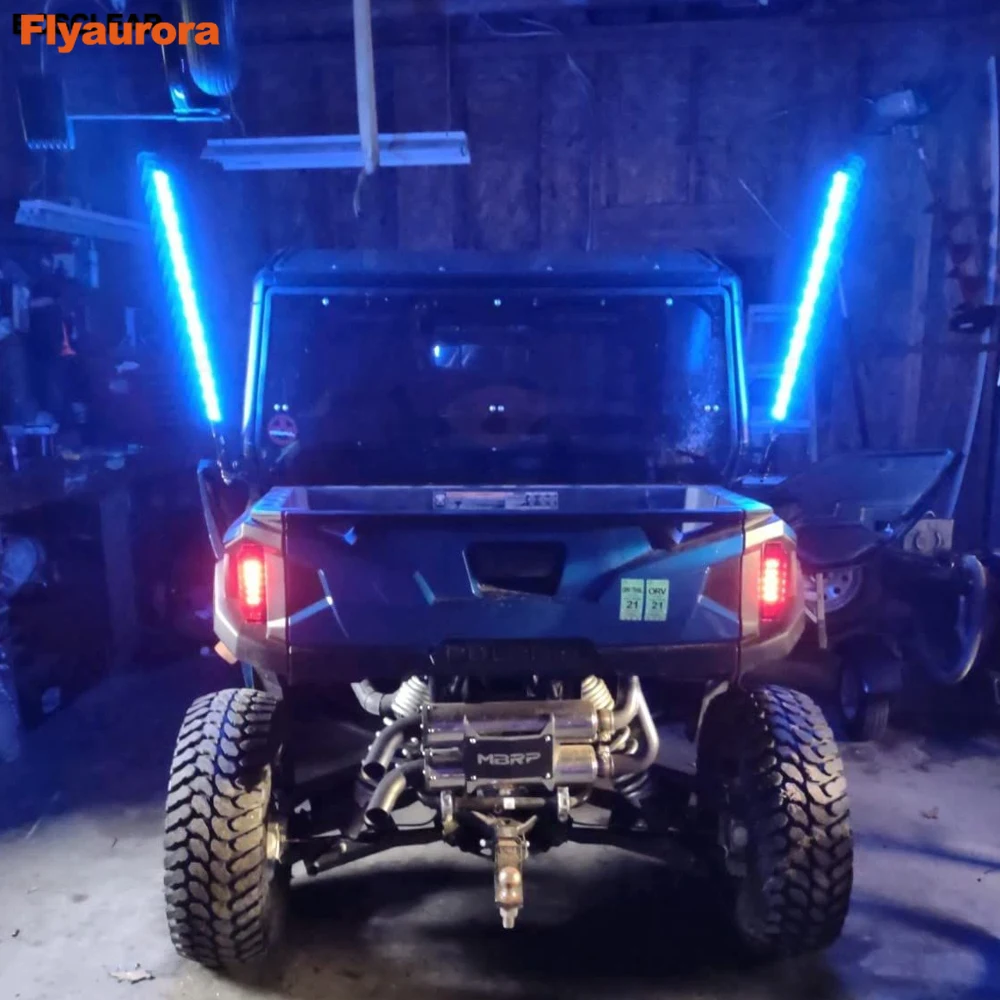 LED Whip Flag Lamp Pole Safety Antenna Whip Lights For Sand Buggy UTV ATV Truck Sand Rails Jeep Wrangler Flag Atmosphere Light