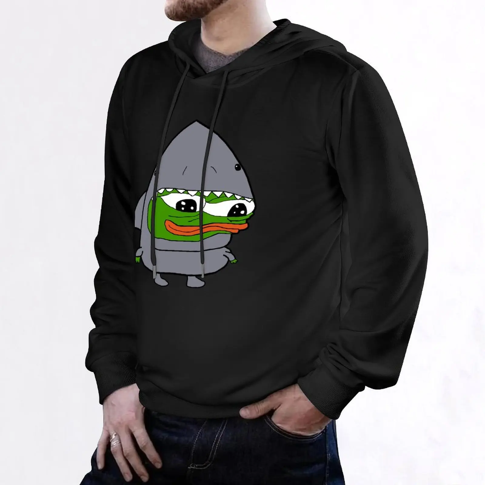 Pepe Cute Shark Apu هوديي ملابس رجالية ملابس للرجال ملابس رجالي قميص بقلنسوة ياباني