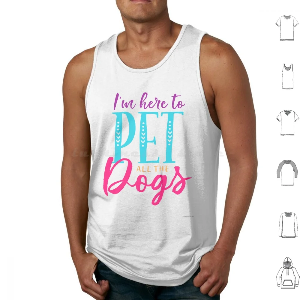 I’M Here To Pet All The Labradors Tank Tops Vest Sleeveless Silhouettes Rainbows Colorful Pink And Buffalo Kids Girls Dogs