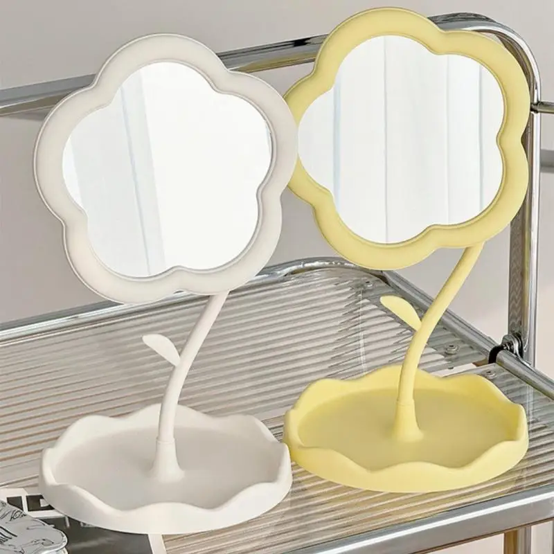 1-teiliger Make-up-Spiegel in Blumenform, dekorative Spiegel mit Schmuck, Haarschmuck, Tablett, Tischspiegel, Heimdekoration