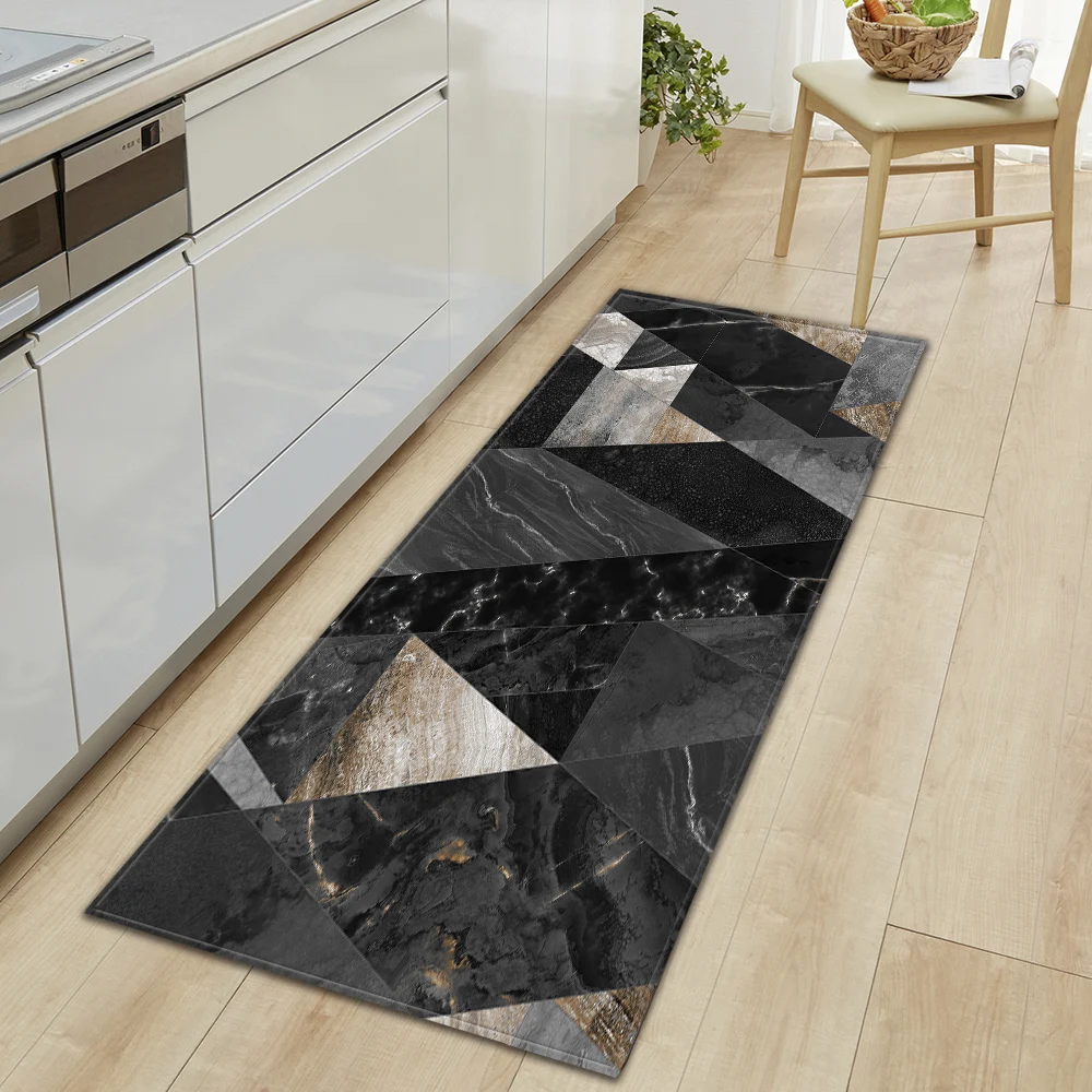 Geometric Kitchen Mat Home Hallway Entrance Doormat Living Room Children Bedroom Decor Floor Carpet Bath Door Anti-Slip Foot Rug