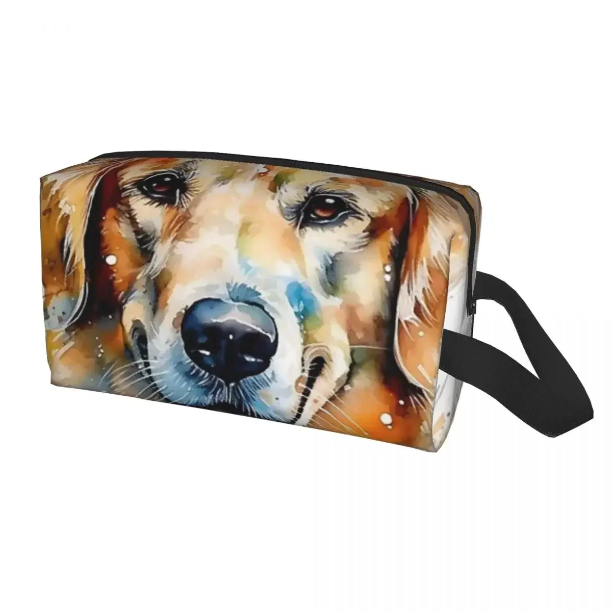 Bolsa de maquillaje Golden Retriever acuarela #15 para mujer, organizador de cosméticos de viaje, bolsas de aseo de almacenamiento