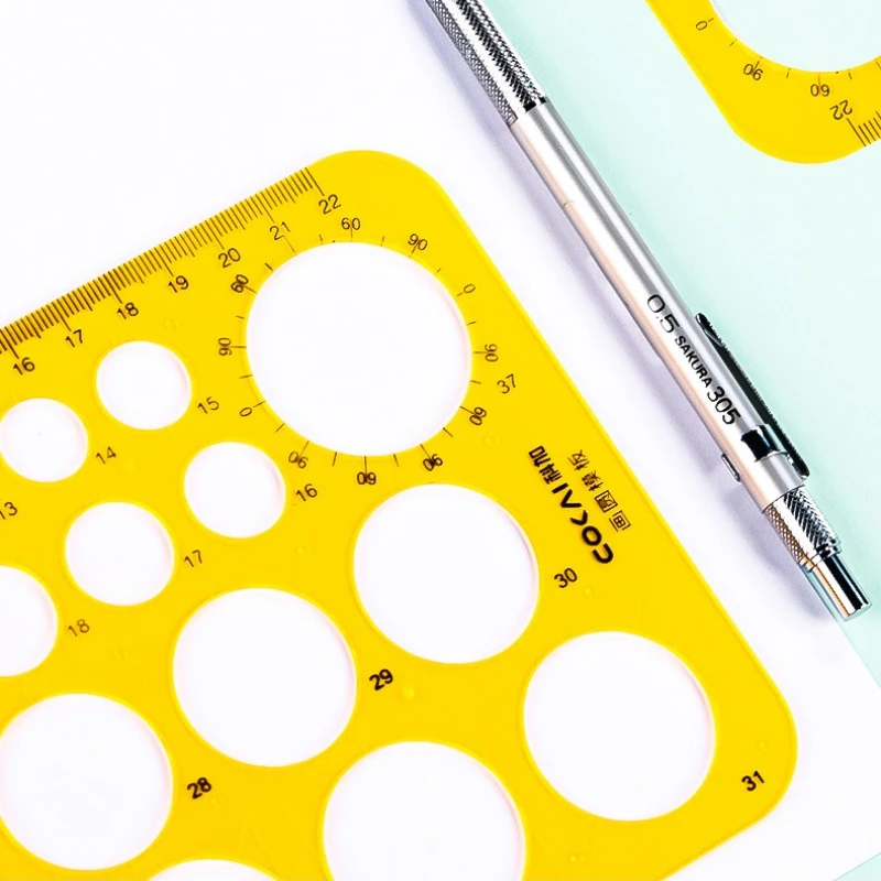 قالب مسطرة قياس مسطرة بيضاوية دائرية 1 مللي متر-51 مللي متر تصميم رسم منزلي متين أثاث مهندس معماري قالب صياغة حاكم #4