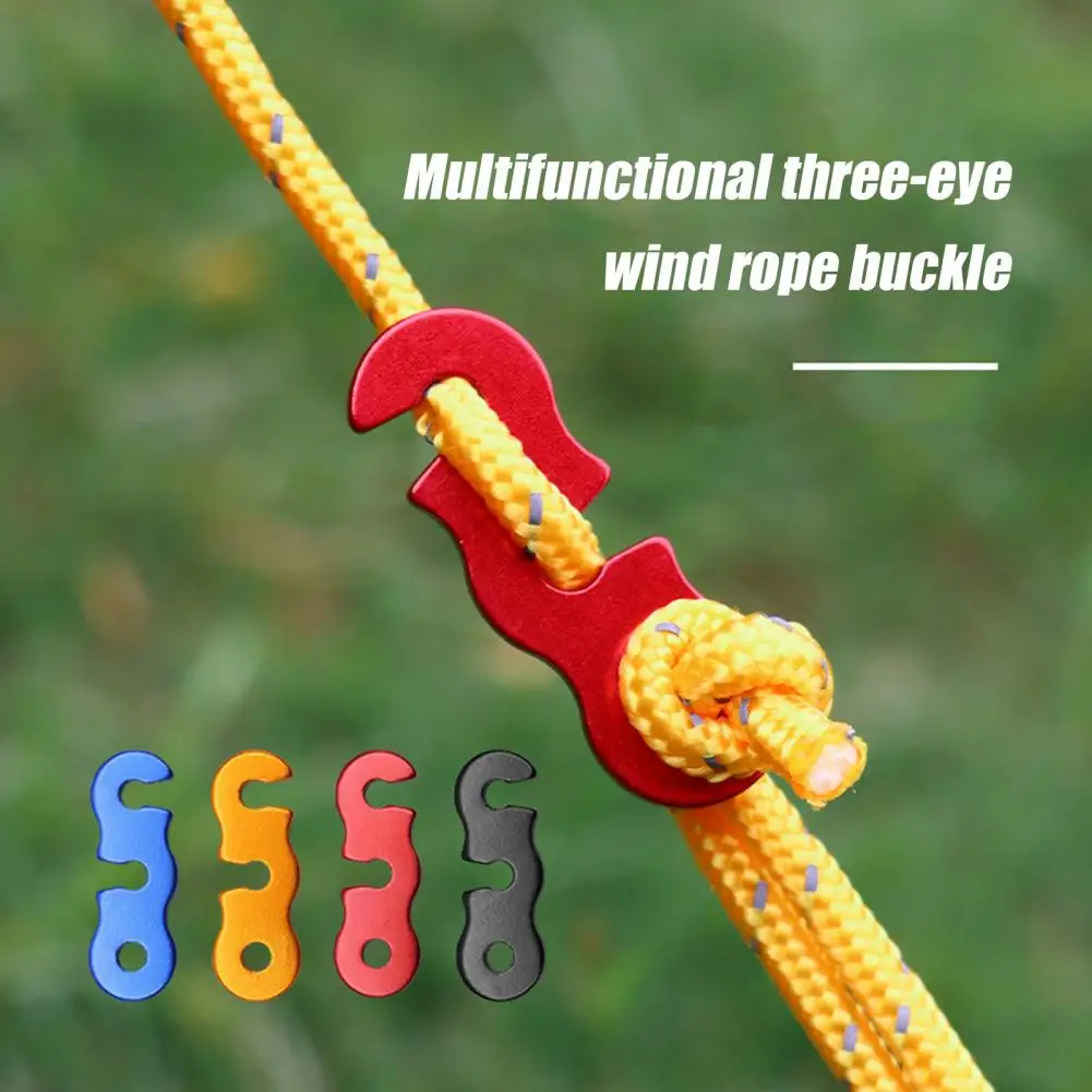 

10Pcs Wind Rope Buckle S Type Aluminum Rope Tensioner 3 Hole Straight Tent Cord Adjuster Tent Cord Tensioner Tent Accessories