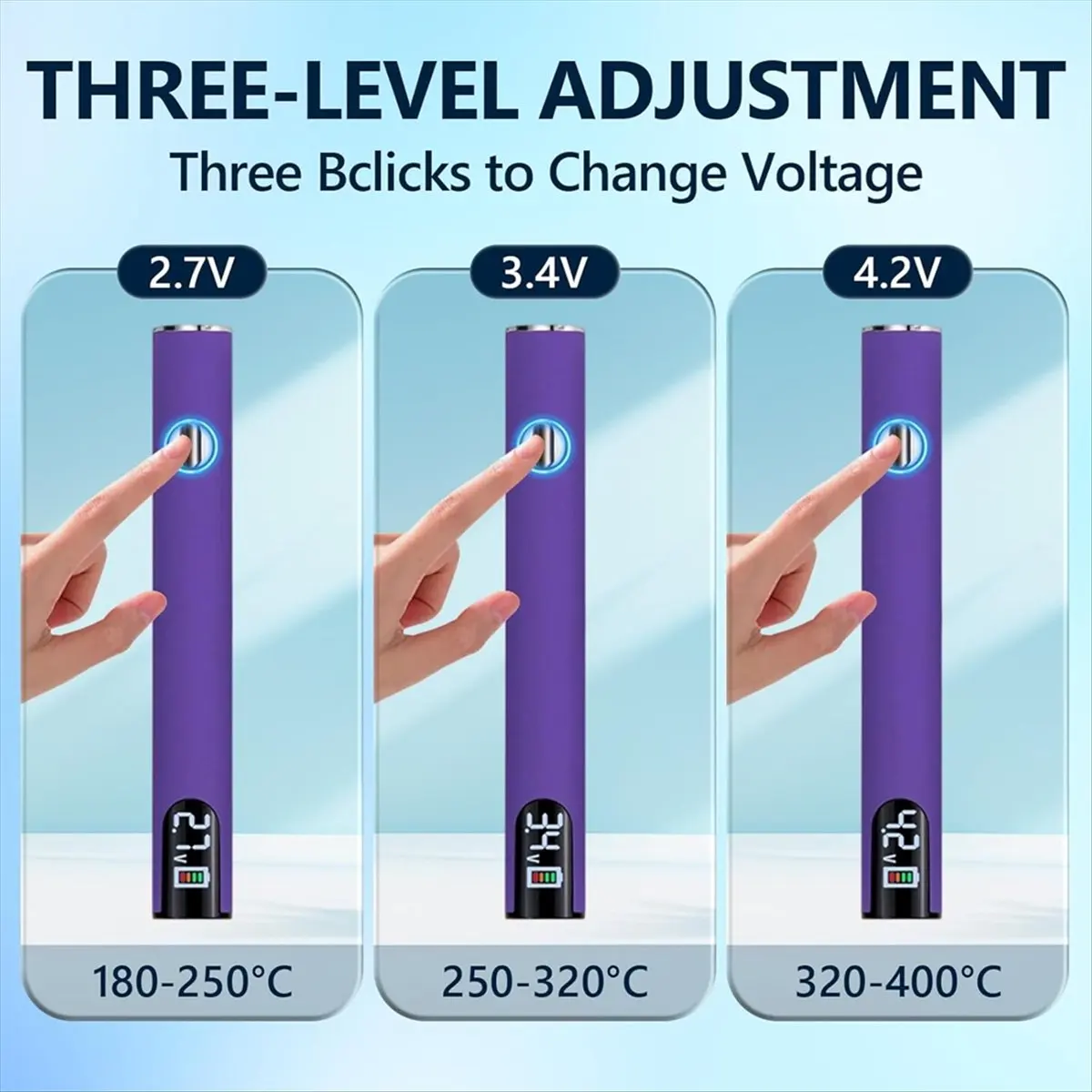 قلم عربة بطارية بخيط 510، قلم لحام لاسلكي قابل لإعادة الشحن 650 مللي أمبير في الساعة مع شاشة رقمية LED ودرجة حرارة قابلة للتعديل أ #5