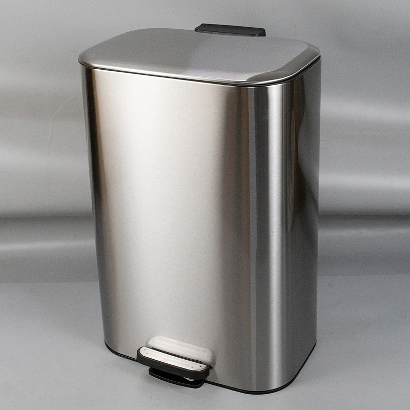 Langyi Home Use Trash Can Foot Pedal 20L Stainless Steel with Cover 824 Model Silent Drop Plastic Inner Tub Family Cleaning T...