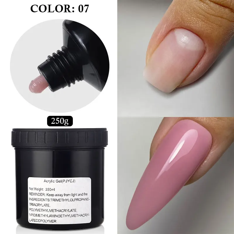 MSHARE 250g Helder Acryl Gel Harde Gel Voor Nagelverlenging Roze Naakt Wit Acrygel Hema TPO Gratis Builder Nagelgel Franse Nail Art