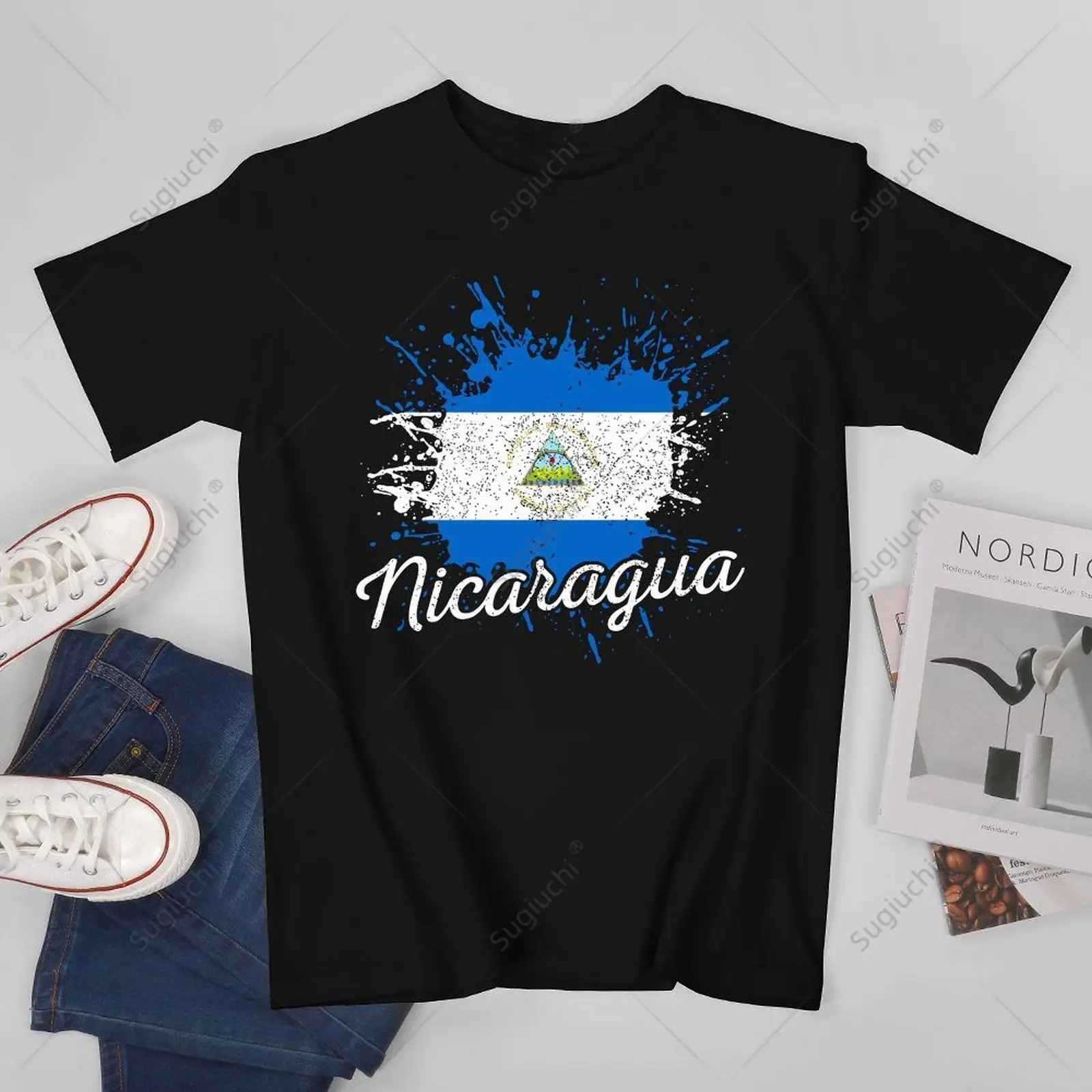 Unisex Men Nicaragua Nicaraguan Flag Pride Vintage Nica Tshirt Tees T Shirts Women Boys 100% Cotton T-Shirt