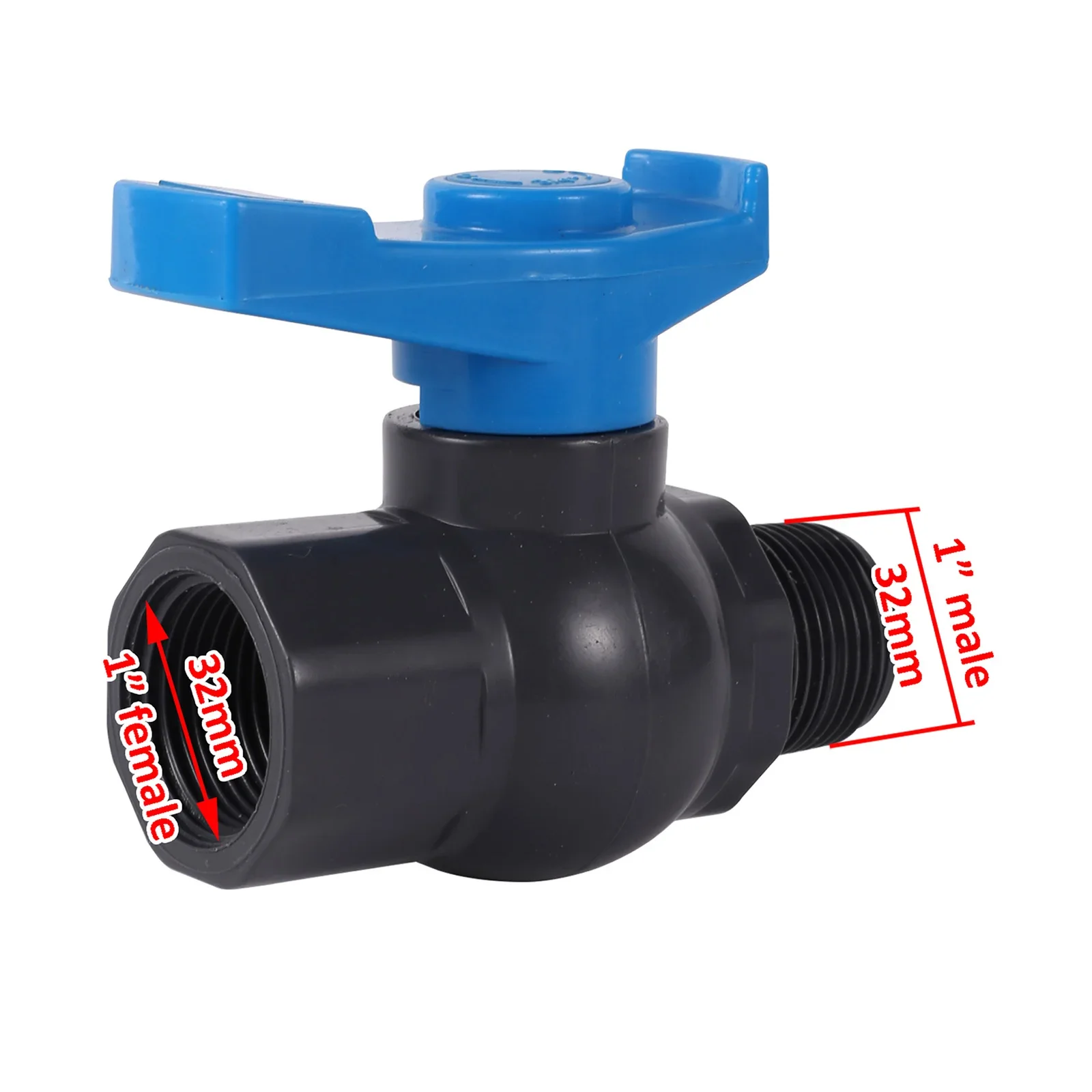 1Pc 3/4" /1 inch PVC Ball Valve Water Faucet Fish Tank Tap Adapter Valve Garden Water Switch Garden Irrigation Water Controller