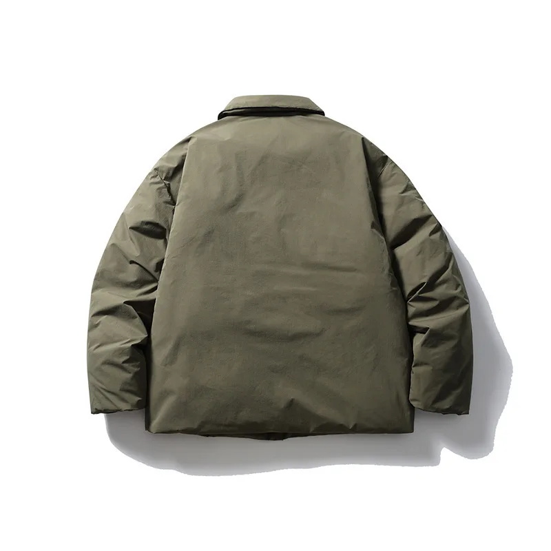 Japanese Retro Outdoor Warm Cotton Jacket Men's Solid Color Lapel Multi Pocket Bread Cotton Coat Trendy