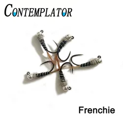 CONTEMPLATOR 5pcs Size10# Frenchie Nymph Tungsten Barbless Hooks Fly Fishing Lures Imitate Mayfly Nymphs Competition Trout Flies