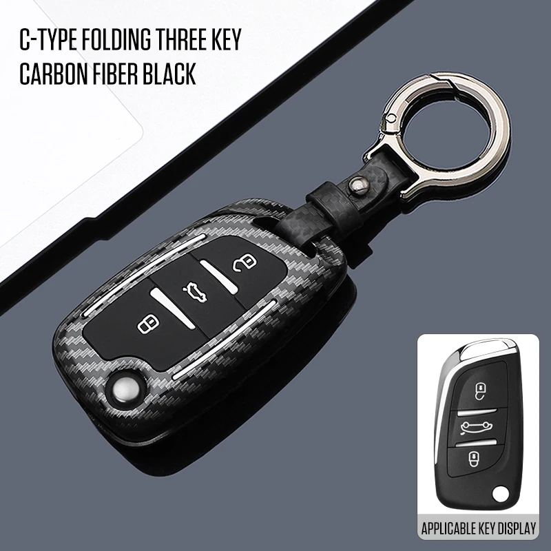 

ABS Shell Car Accessories For Peugeot 208 3008 308 508 408 2008 307 4008 For Citroen C4 C3 C6 CACTUS C8 Car Flip Key Case Cover