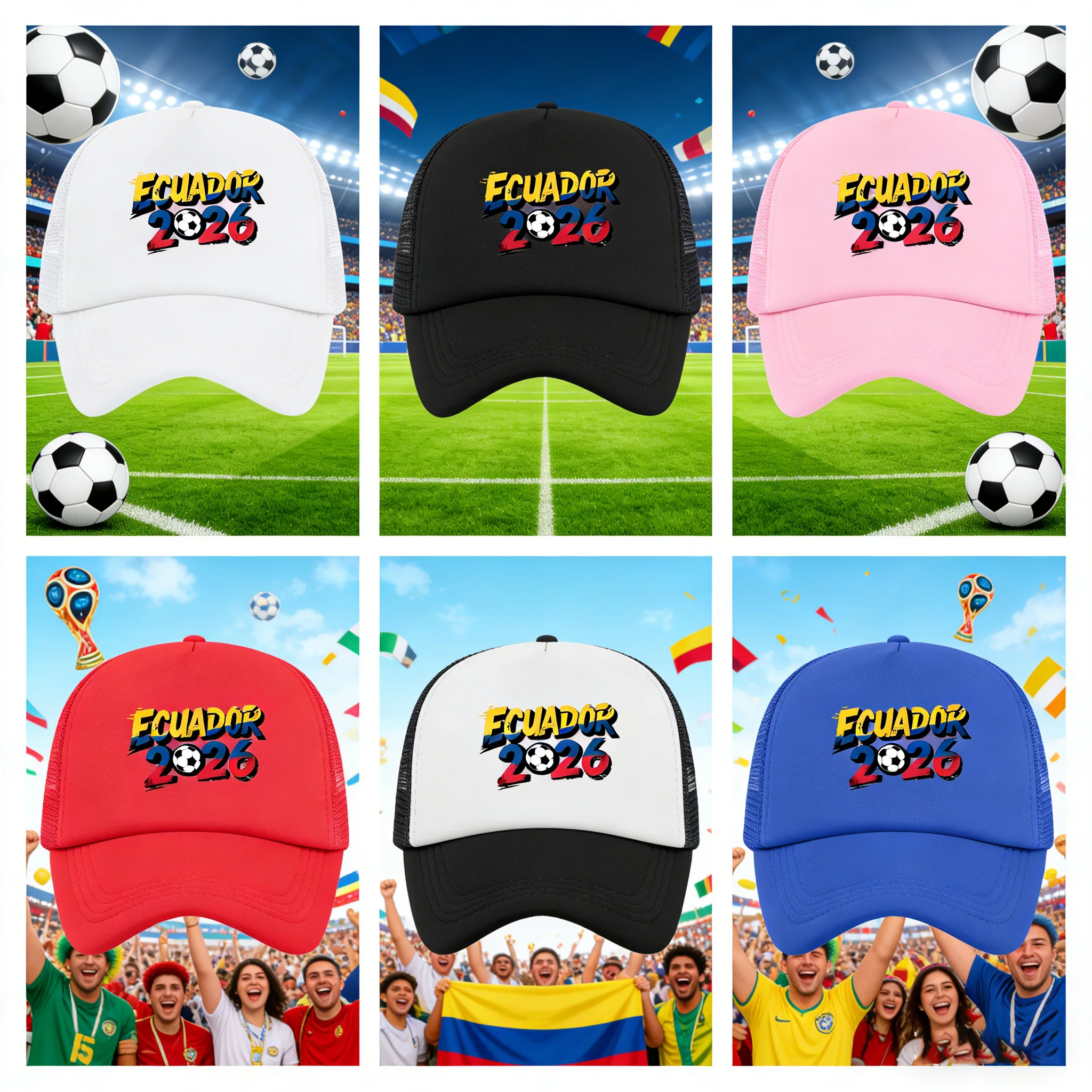 1PC Gorra de malla Street Fashion Ecuador 2026, transpirable y no grasosa, diseño único y no repetitivo
