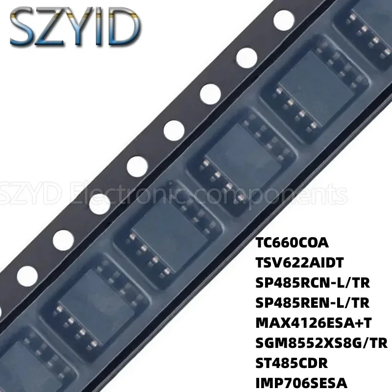 100PCS SOP8 TC660COA TSV622AIDT SP485RCN-L/TR SP485REN-L/TR MAX4126ESA+T SGM8552XS8G/TR ST485CDR IMP706SESA
