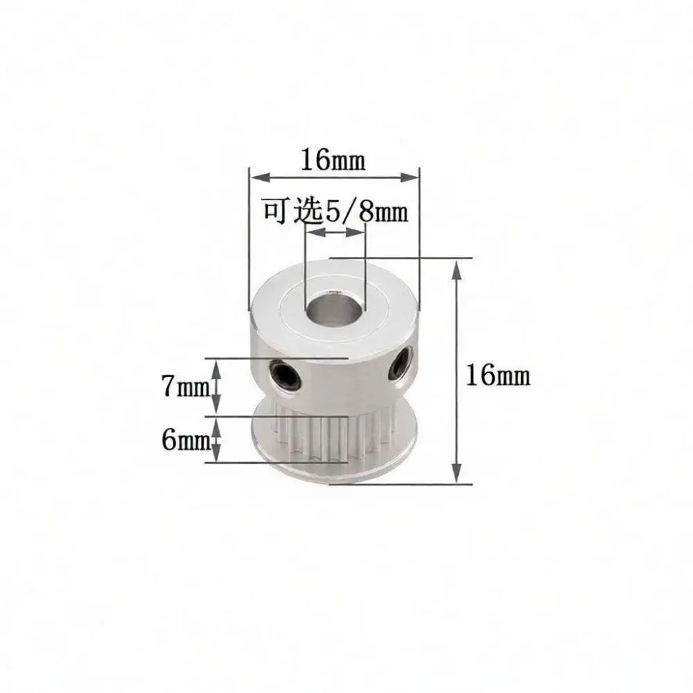 Precision 2GT Timing Gear Pulley Aluminum Material For Belt Drive Mechanism Replacement Parts 5mm 8mm Bore Size High Efficiency