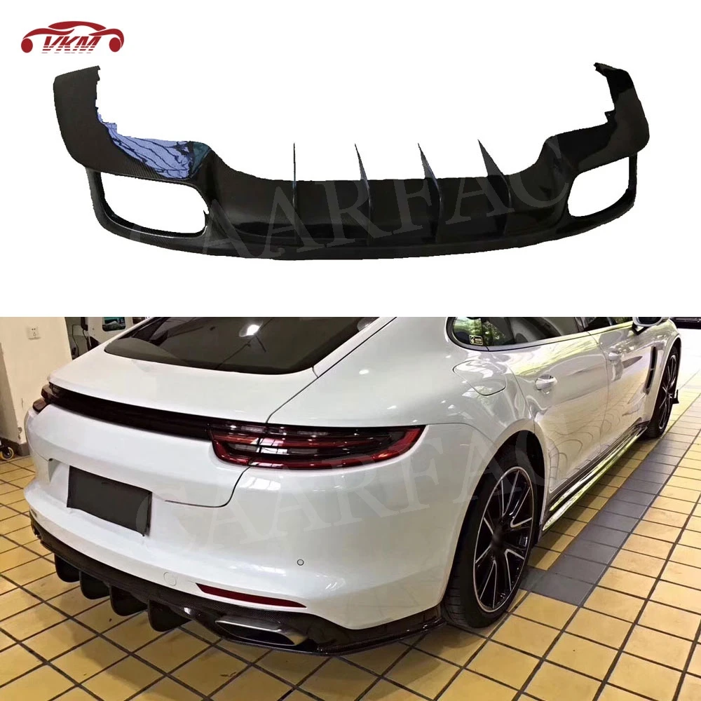 

Carbon Fiber Car Rear Bumper Lip Chin Spoiler Diffuser FRP Prime Extension Covers Fit For Porsche Panamera 971 2017 2018 2019