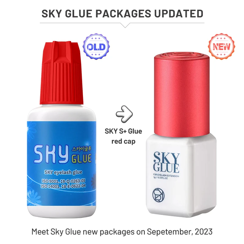 5/10 Bottles Original Korea Sky Glue With Red Cap 1-2 Seconds Dry Time 6-7 Weeks Fastest and Strongest  Eyelash Extensions Glue