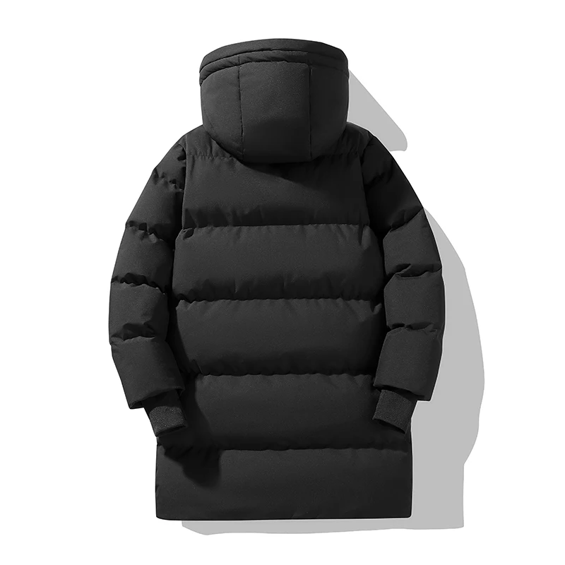 Winter Men's Coat Thickened, Warm, Comfortable Zipper Hooded Fashion Black Outdoor Sports Simple Windproof New Cotton Clothes