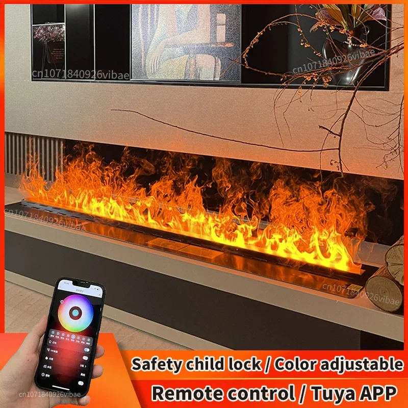 3D Atomized Fireplace with LED Colorful Flame ECO Water Vapor Electric Fireplace for TV Wall Living Room Home Indoor Decor