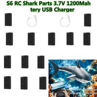 S6 Waterproof One Key Water Spray Remote Control RC Boat Shark Spare Parts Accessories 3.7V 1200Mah Battery USB for S6 RC Shark