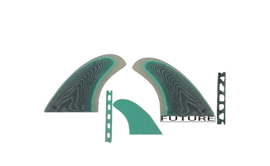 Blue 5.15 Inch Power Surfboard Tail Fin Set - 3 Piece Simple Stylish Essential Surfing Equipment for Board Performance